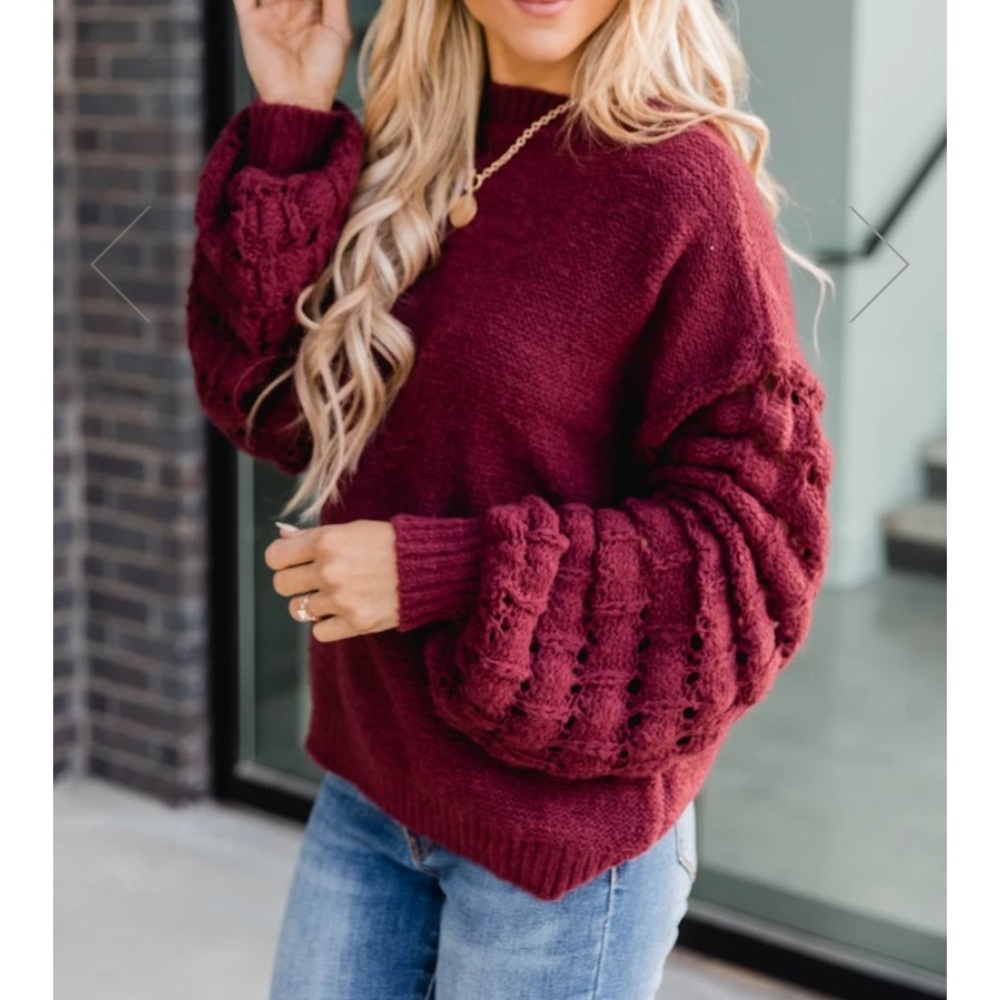 NWOT bubble sleeve sweater